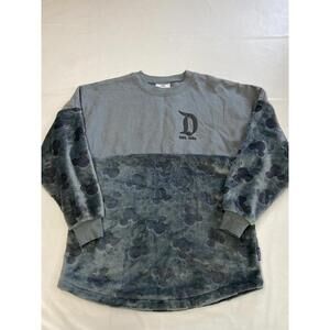Womens DISNEY Gray Oversized Fleece Spirit Jersey Sz XS